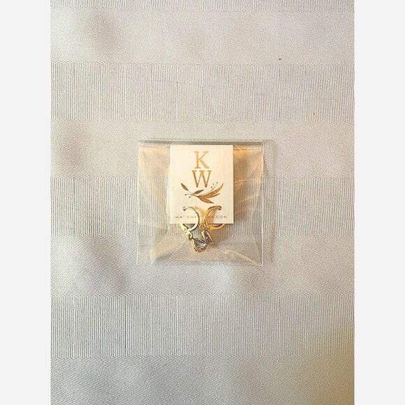 March Birthstone Huggies – Aquamarine Teardrop Charm - Picture 5 of 6